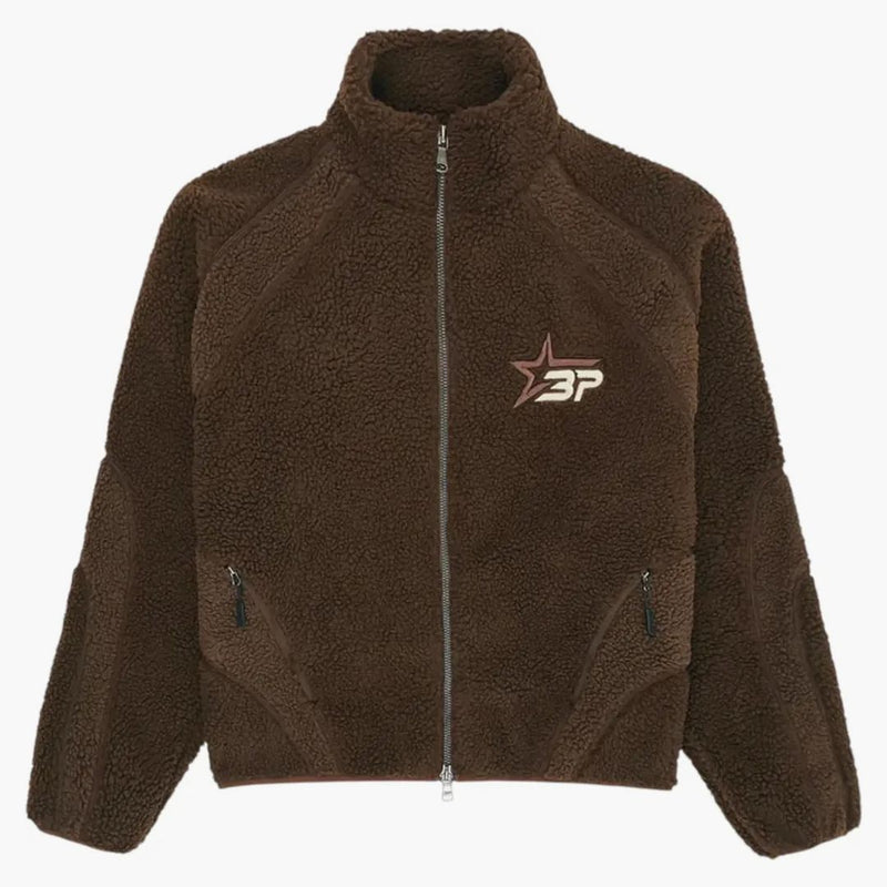 Broken Planet Polar Fleece Zip Up Crew Mocha Brown