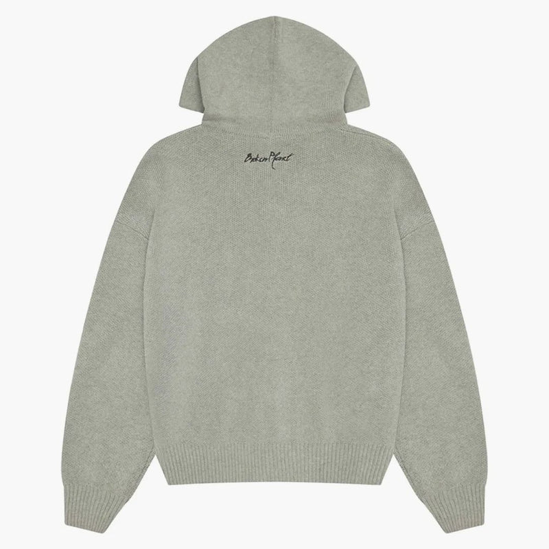 Broken Planet Sun Logo Knit Zip-Up Hoodie Heather Gray