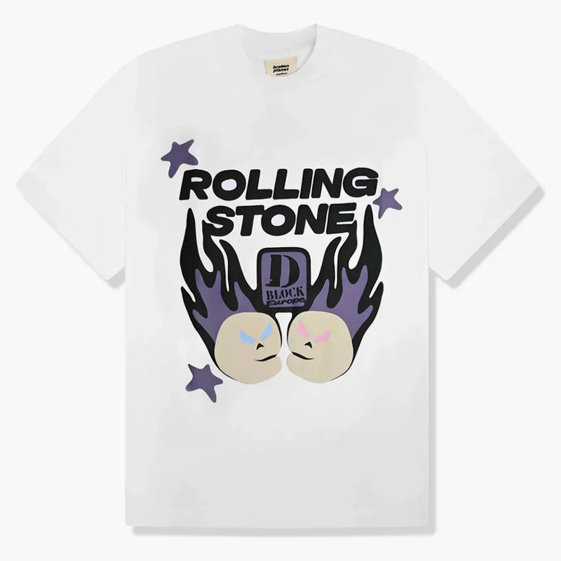 Pianeta rotto x D-blocco Europa Rolling Stones T-shirt bianco