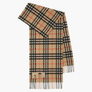 Burberry Appled Badges Medium Check Scarf Sand