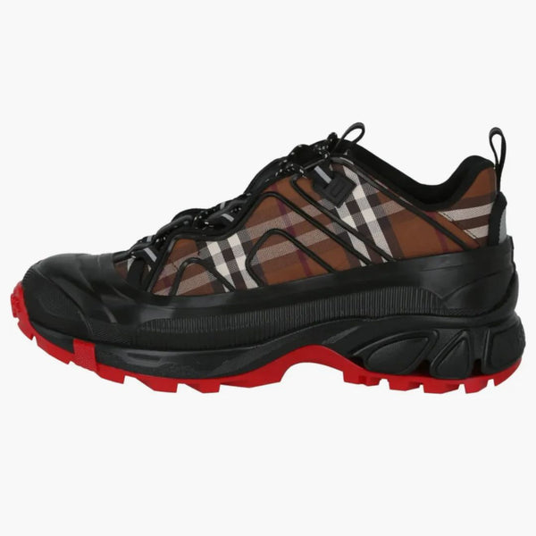 Burberry Arthur Low-top Check Sneaker Dark Brown Black Red