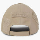 Burberry Badge Applique Gabardine Baseball Cap Soft Fawn