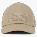 Burberry Badge Applique Gabardine Baseball Cap Soft Fawn