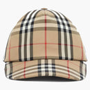 Burberry Baseball Cap Logotipo de logotipo Vintage Check Archive Beige