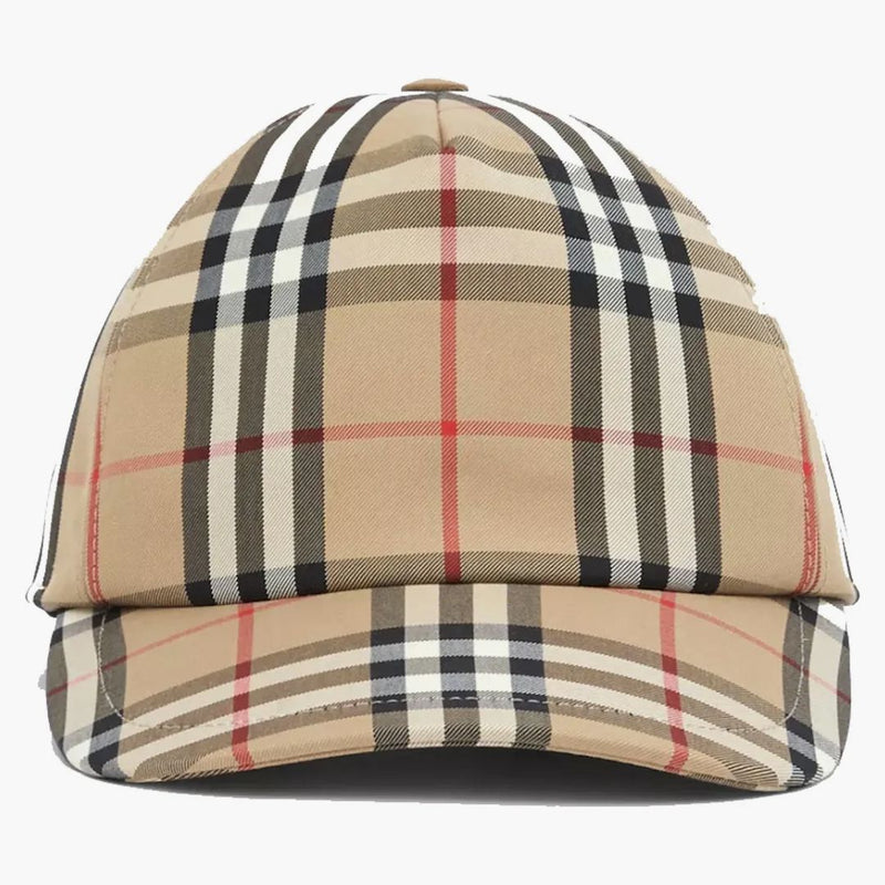 Burberry Baseball Cap Logo Applique Vintage Check Archive Beige