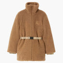 Burberry Belted Fleece Coat Dusty Carmel