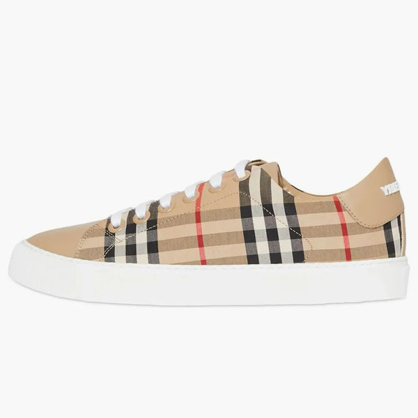 Burberry Bio-based Sole Vintage Check And Leather Sneakers Archive Beige (women's)