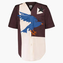 Burberry Bird Geo Print Short Sleeves Shirt Maroon White Blue