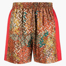 Burberry Bradeston Patterned Silk Shorts Bright Orange