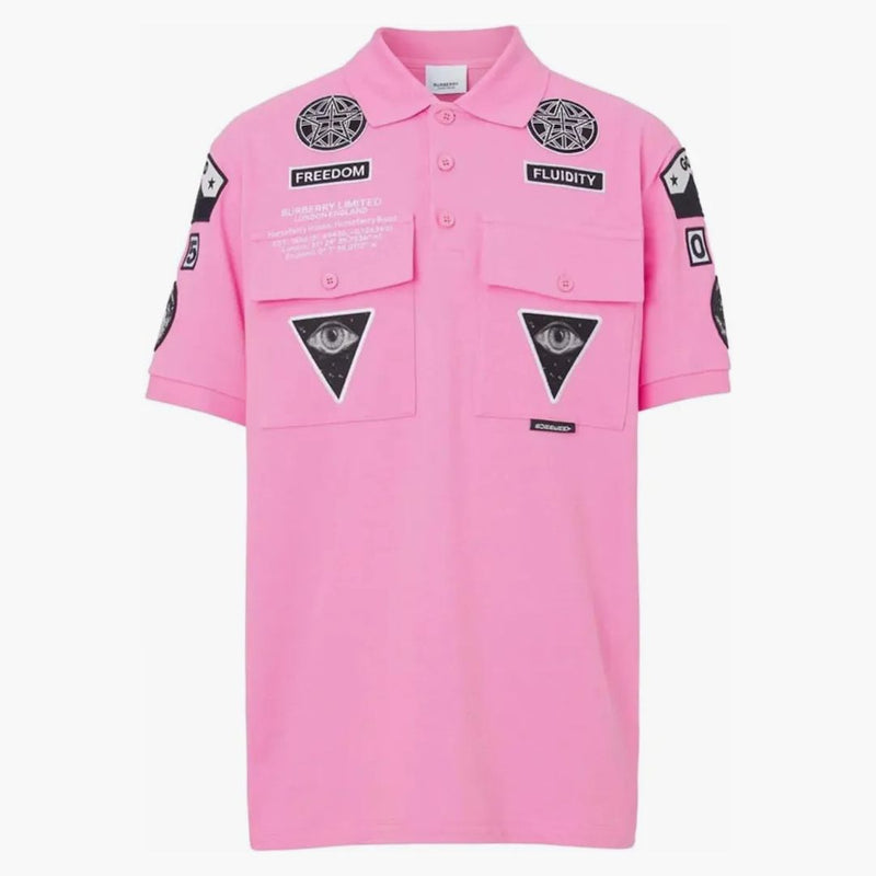 Burberry Bubblegum Badge-Applique Polo Pink