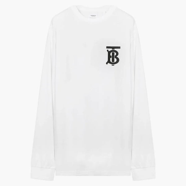 Monogramma Burberry Motivo T-shirt L/S Bianco