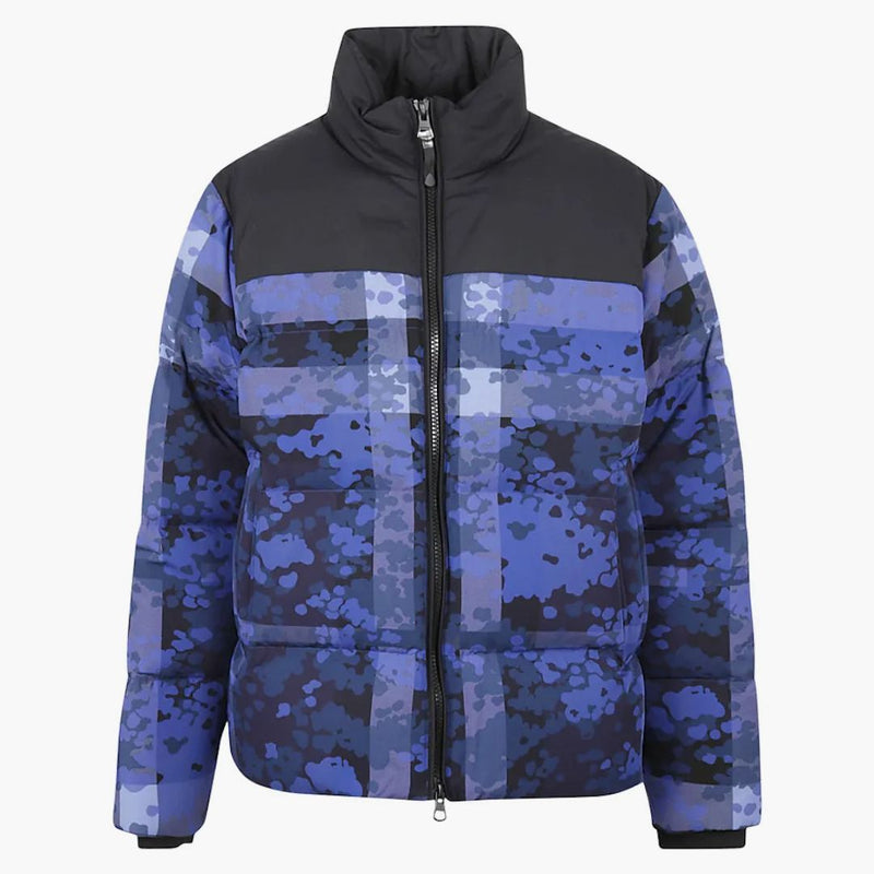 Burberry Camouflage Check Thermoregulated Puffer Down Jacket Blue/black