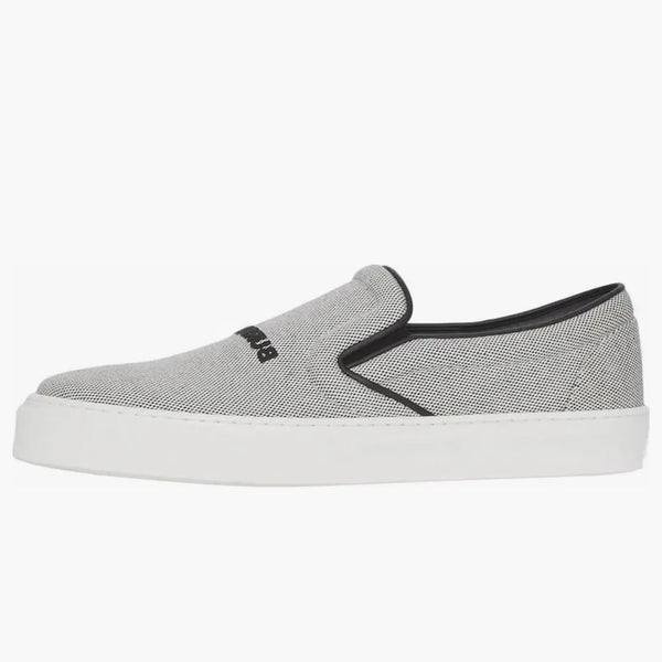Burberry Canvas And Leather Slip-on Sneaker Black White