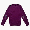 Burberry Cashmere Blend Vintage Check loket patch mikina burgundská