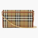 Archivo de billetera de correa de verificación de la cadena de Burberry Beige