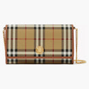 Archivo de billetera de correa de verificación de la cadena de Burberry Beige