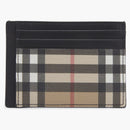 Burberry Vintage Check and Leather Money Clip Card Case 3 Slot Archive Beige