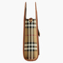 Burberry Check and Leather Mini Pocket Bag Briar Brown