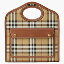 Burberry Check and Leather Mini Pocket Bag Briar Brown