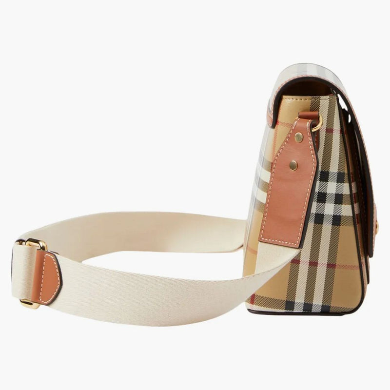 Burberry check och lädernotspåse Briar Brown