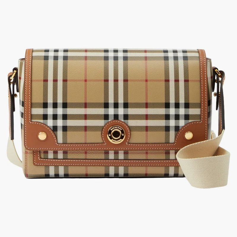 Burberry check och lädernotspåse Briar Brown
