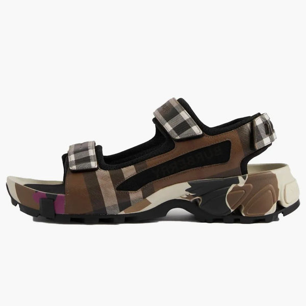 Burberry Check Arthur Sandal Dark Birch Brown