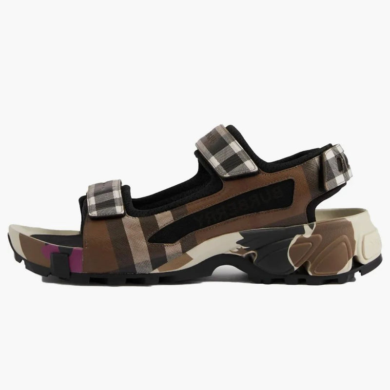 Burberry Check Arthur Sandal Dark Birch Brown