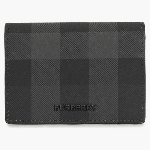 Burberry Check Card Holder Charcoal