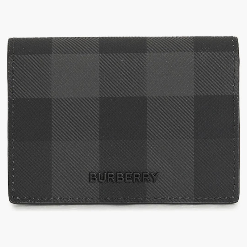 Burberry Check Card Holder Charcoal