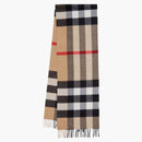 Burberry Check Cashmere Scarf Archive Beige