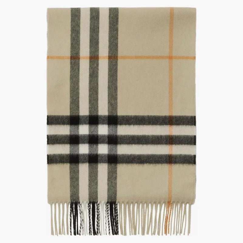 Burberry Check Cashmere Scarf Light Sage