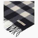 Burberry Check Cashmere Scarf Navy