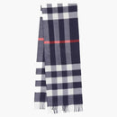 Burberry Check Cashmere Scarf Navy