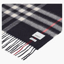 Burberry Check Cashmere Scarf Navy