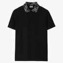 Košile Burberry Check Collar Polo Black
