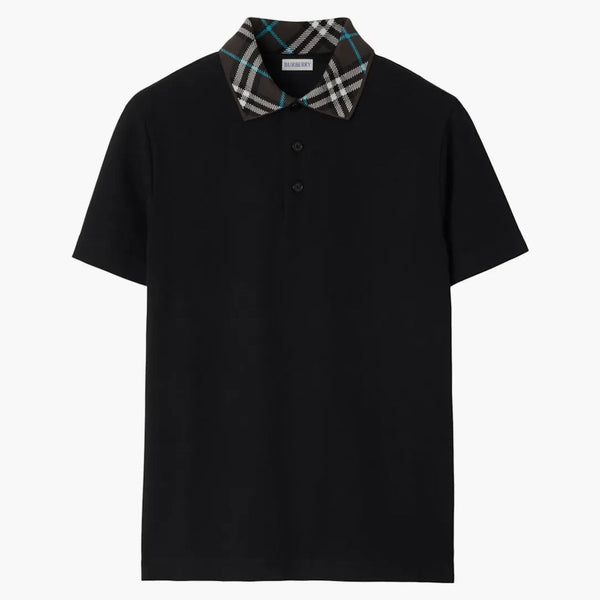 Burberry check krage polo skjorta svart