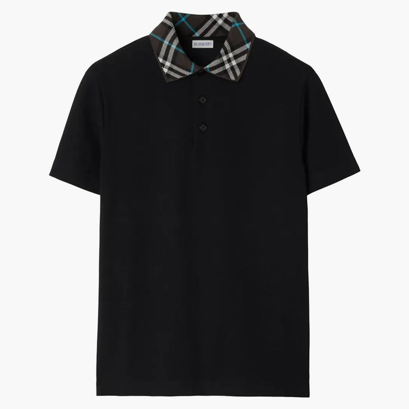 Burberry check krage polo skjorta svart