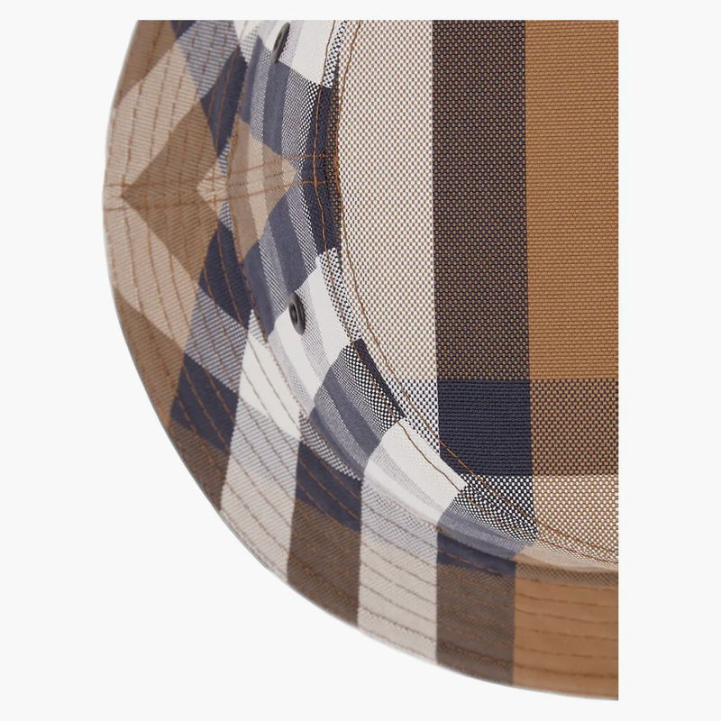 Burberry Check Cotton Canvas Bucket has Birch Brown