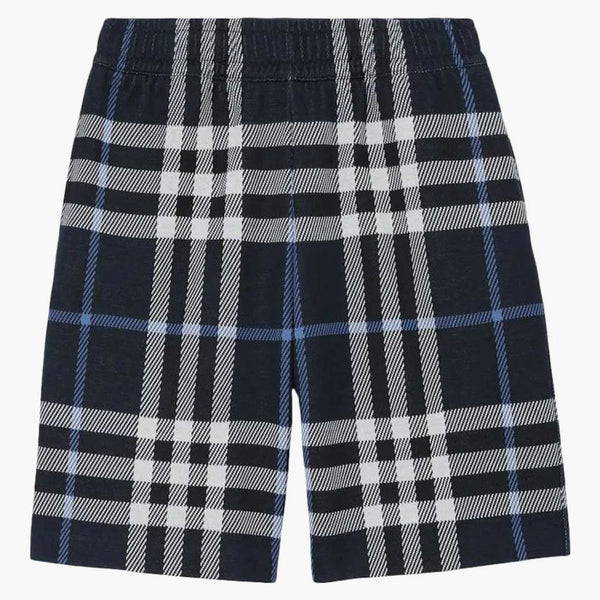 Burberry Check Cotton Jacquard Shorts White/Dark Blue