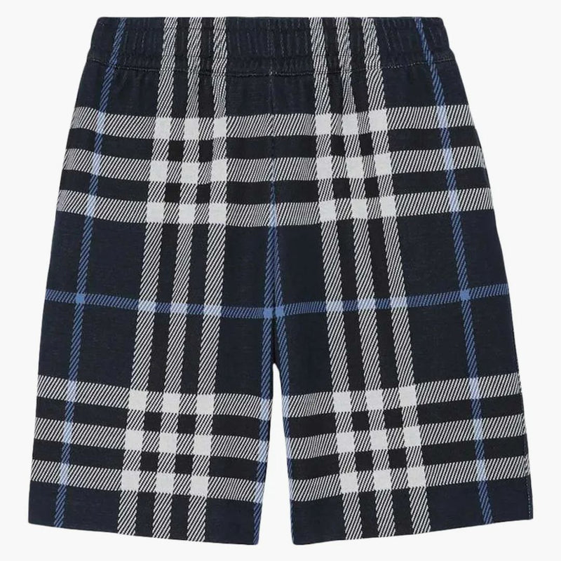 Burberry Check Cotton Jacquard Shorts White/Dark Blue