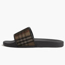 Burberry Check Cotton Mesh Slides Black