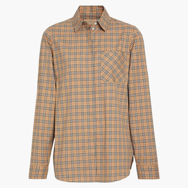 Burberry check bomullskjorta beige