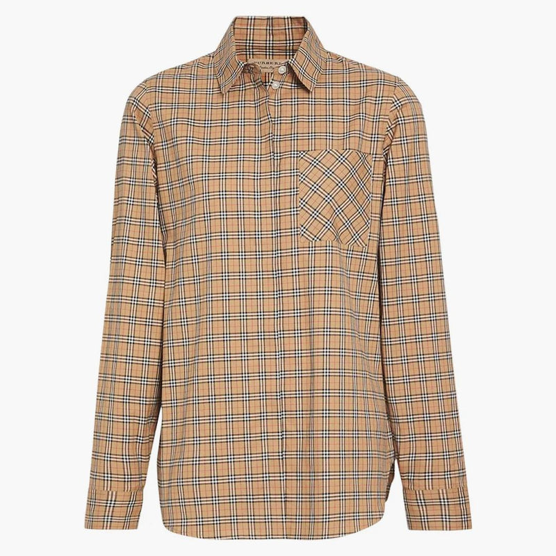 Burberry check bomullskjorta beige