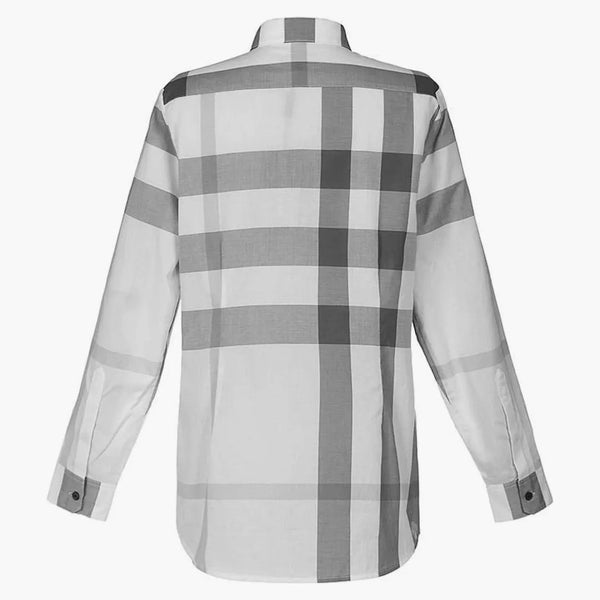 Burberry check bomullskjorta kontrollera ljusgrå