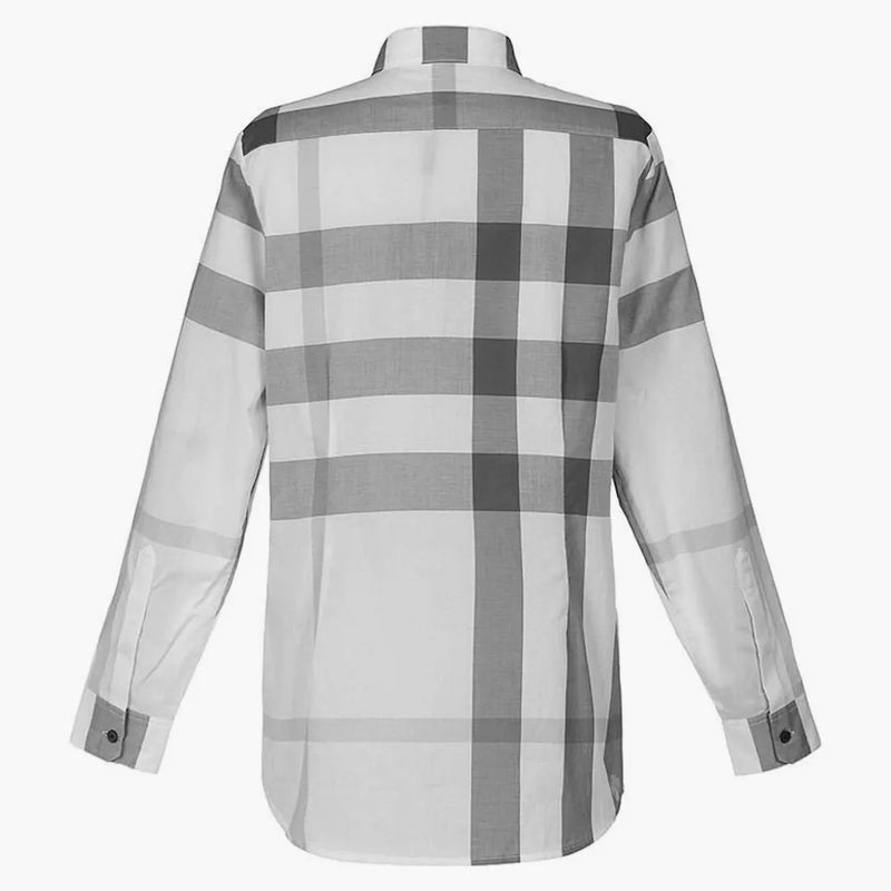Burberry check bomullskjorta kontrollera ljusgrå