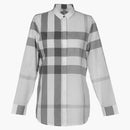 Burberry Check Cotton Shirt zkontrolujte světle šedou