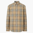 Burberry Check Algody Shirt Truffle