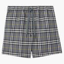 Burberry Check Drawcord Swim Shorts Storm Gray
