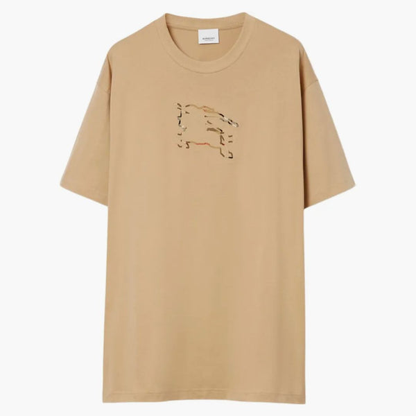 Burberry Controlla la maglietta di cotone EKD morbida Fawn