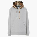 Burberry check huva bomullsblandning huva tröja grå/beige